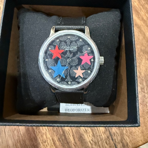 Coach Black Watch with Colorful Stars